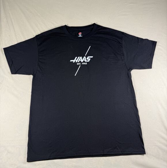Brand New Haas Automation Black T shirt old style logo triple Large